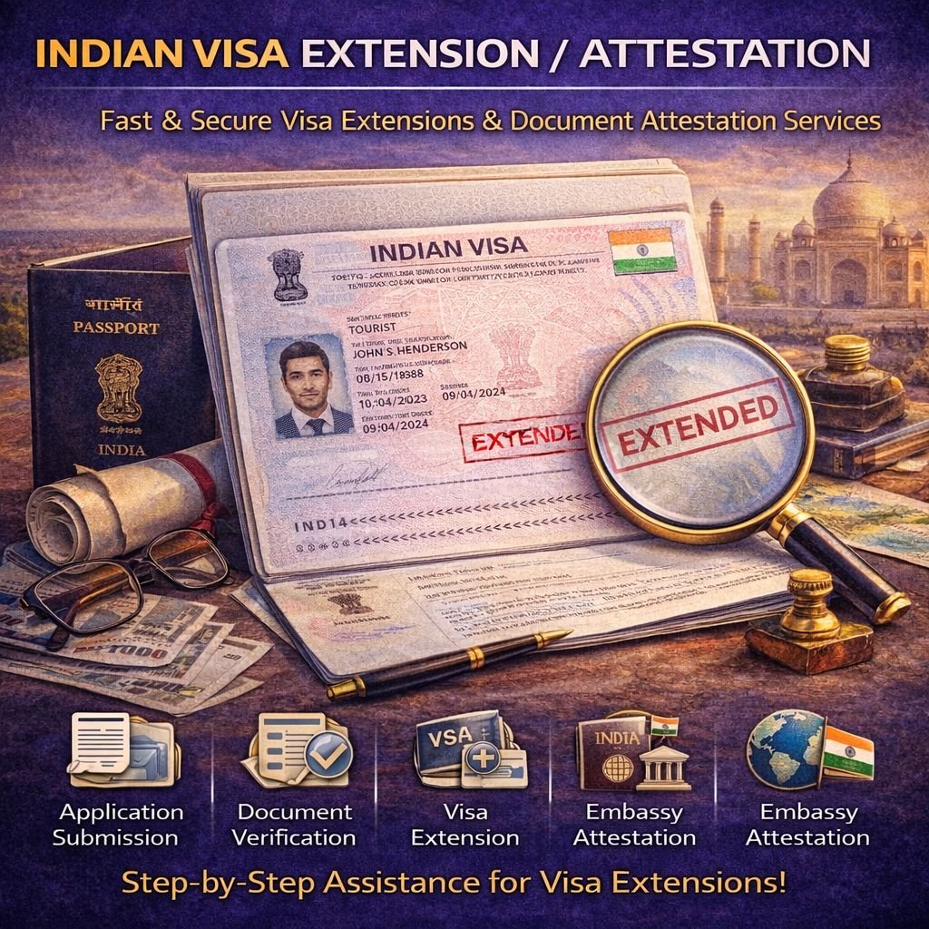 Indian Visa Extension / Attestaion