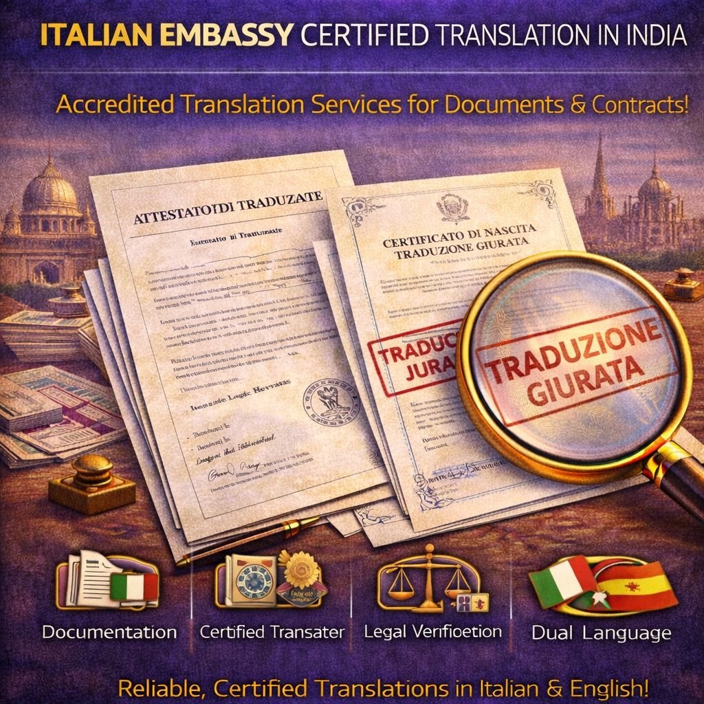 Italian Embassy Certified Translation in India