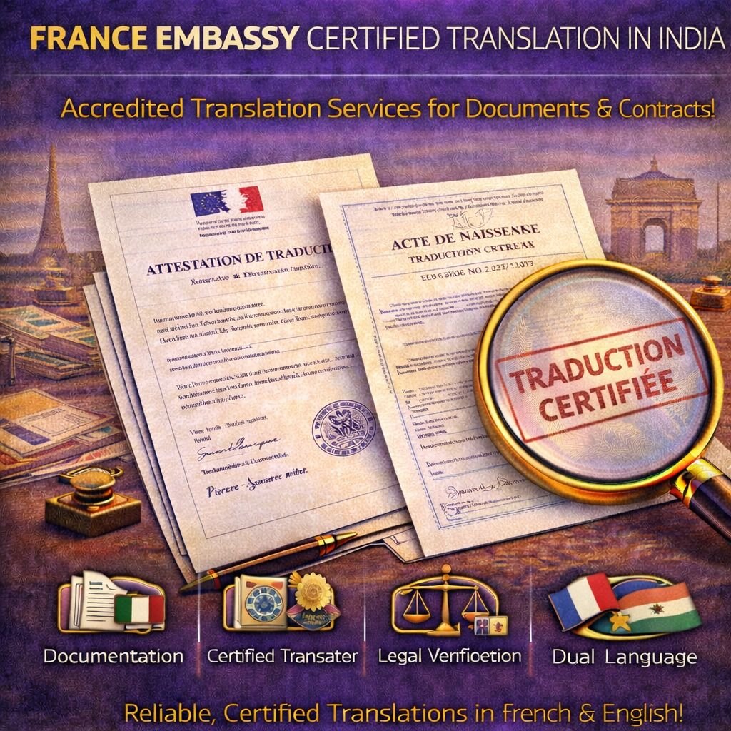 France Embassy Certified Translation in India
